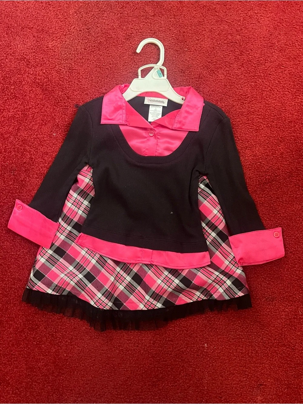 Youngland Hot Pink Girls Satin Top. TEXT BEFORE BUYING OR REFUNDING!!